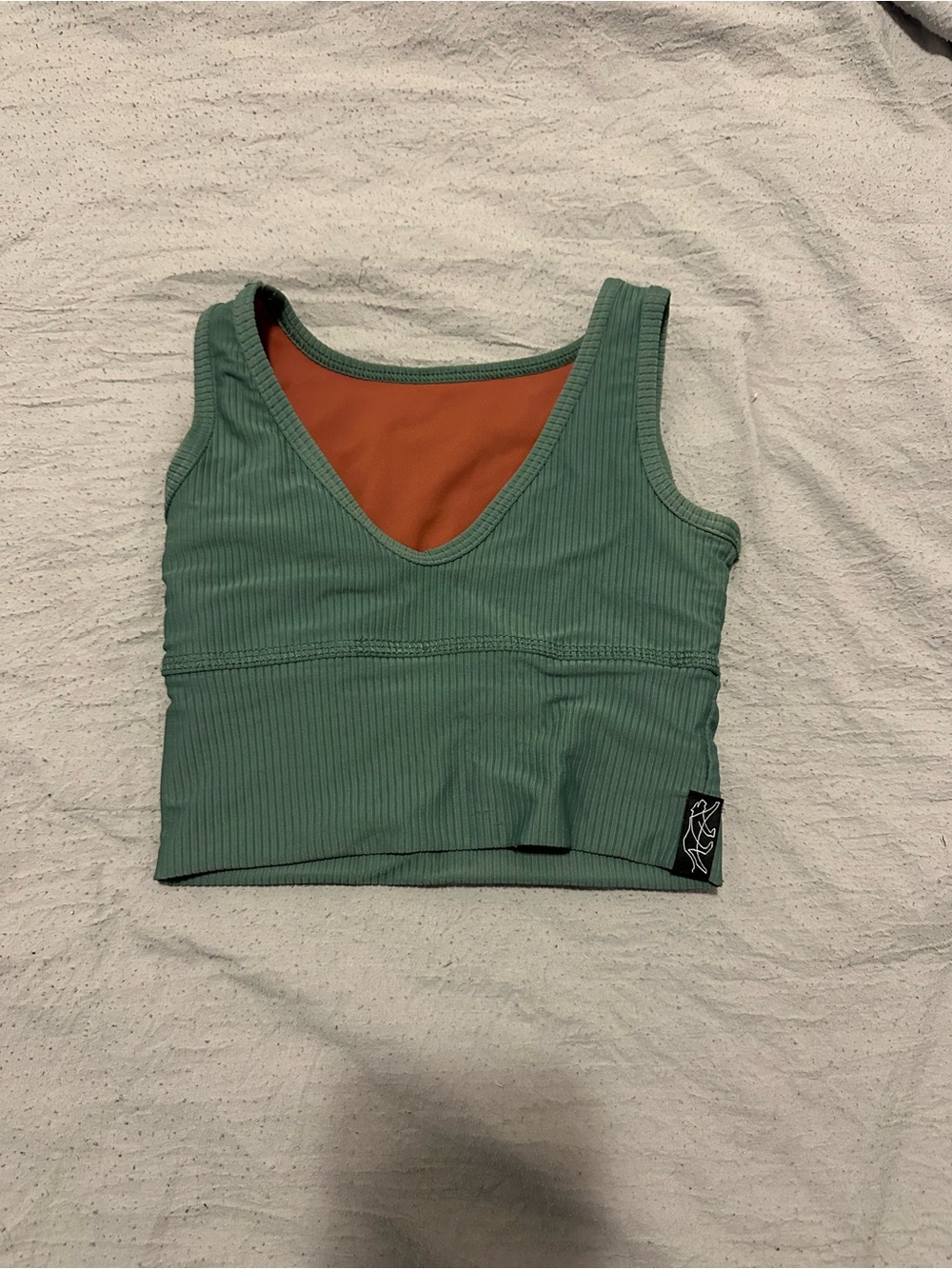 Tiger Friday Olive Green Crop V-Neck Dance Top Kids
